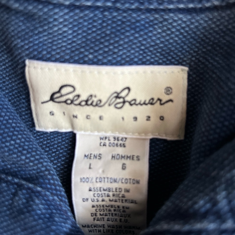 Blue Eddie Bauer Classic Cotton Shirt - Picture 2 of 4